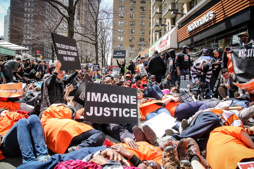 Students stage a die-in demanding racial and economic justice I Photo: Jenna Pope
